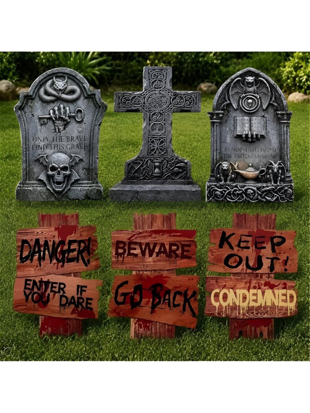 16.5Inch Halloween Decorations Outdoor Yard Signs, 6pcs Double-Sided